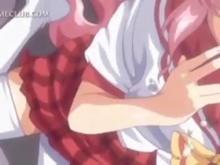 Maličké anime teenager fúkania veľký šachta v detail